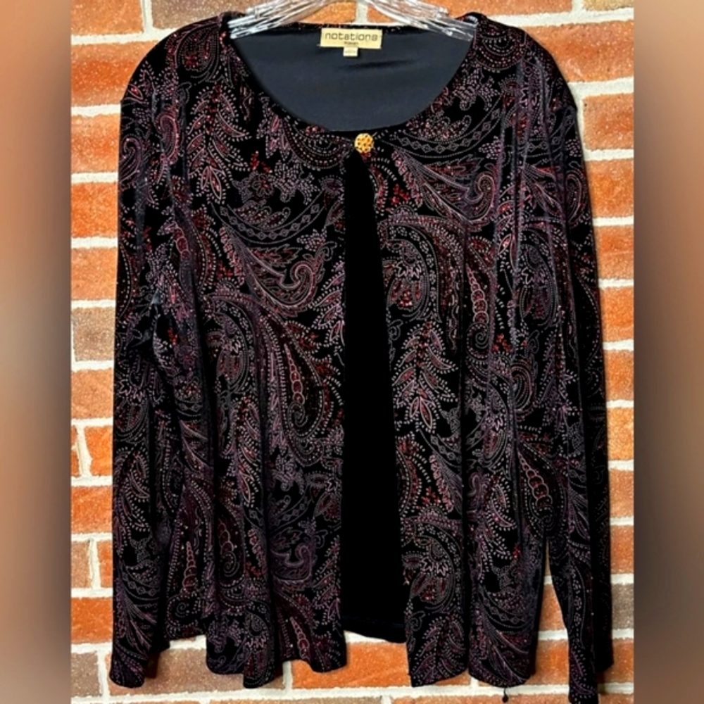 Beautiful Notations Stretch Velvet Top Plus Size